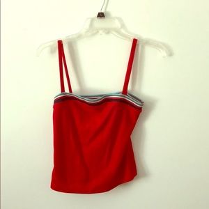 Red semi crop top